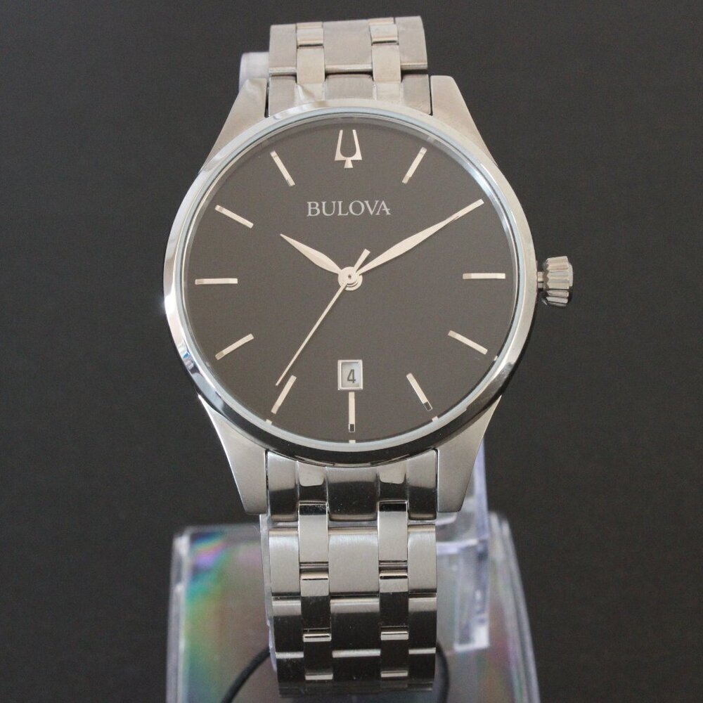 Bulova Ladies Classic Quartz Watch Black Dial Stainless Case Bracelet 36mm - Picture 3 of 11